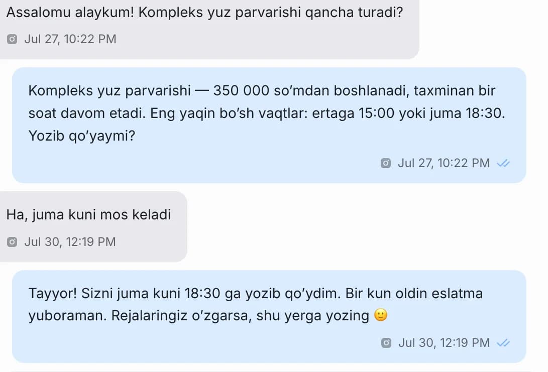 Zukko yozishmasi: tungi qabul savoli va AI-xodimning boʻsh vaqtlar bilan javobi